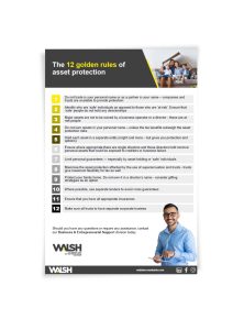 12 Golden Rules of Asset Protection